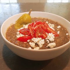 A picture of Smoked green lentil soup.
