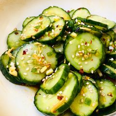 A picture of Asian Cucumber Salad.