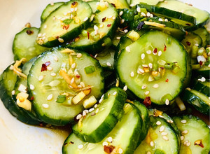 A picture of Asian Cucumber Salad.