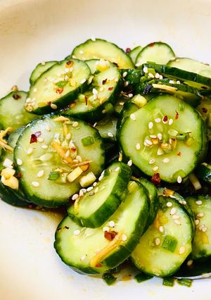 A picture of Asian Cucumber Salad.