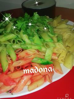 صورة لوصفة المعكرونه الملونه