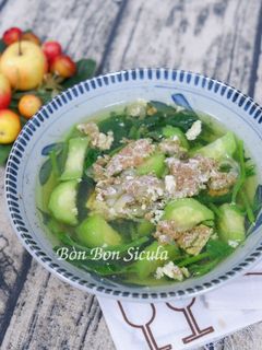 Hình của món Canh Cua Đồng Mướp Mồng Tơi.