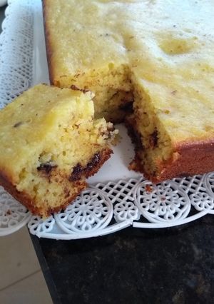 Una foto de Torta de naranja con chocolate.. 🍊🍫
