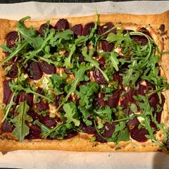 A picture of Beet and Goat Cheese Tart.