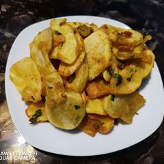 A picture of Potato bhajia #themechallenge #deepfriedsnacks.
