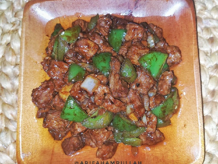 Langkah Mudah untuk Membuat Resep Sapi Lada Hitam (Saus saori) yang Lezat