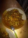 Faten Wake da doya with stock fish and cray fish