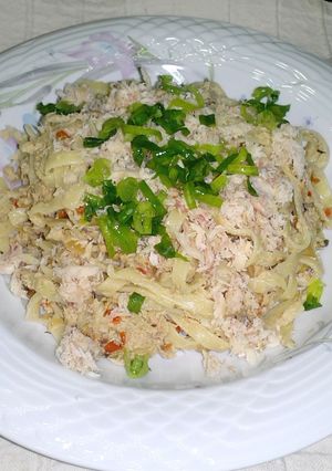Una foto de Pasta con trucha ahumada y salsa de ricotta