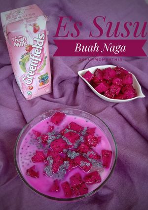Foto resep Es Susu Buah Naga Merah