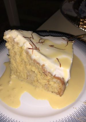 صورة لوصفة كيك الزعفران بالحليب لذيذة و سهله