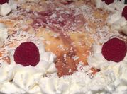 A picture of white chocolate raspberry cheesecake
