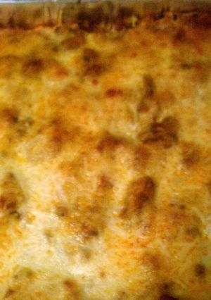 A picture of Baked Spaghetti w/ zucchini.