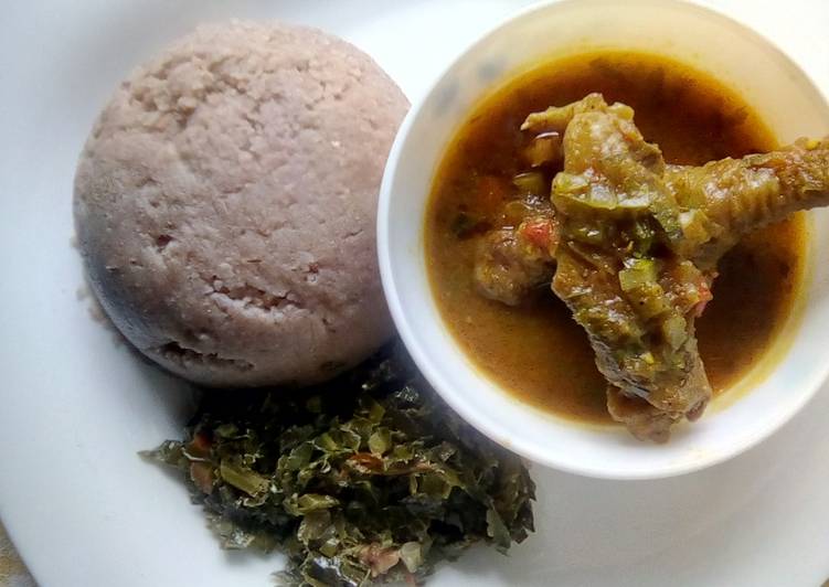 Steps to Cook Tasty Kuku kienyeji, Ugali & Mboga
