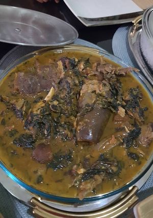 A picture of Bitter Leaf Soup.