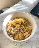Minced pork scrambled egg noodle soup