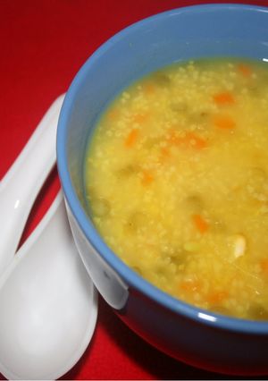 A picture of Broken Wheat Khichdi (soup style).