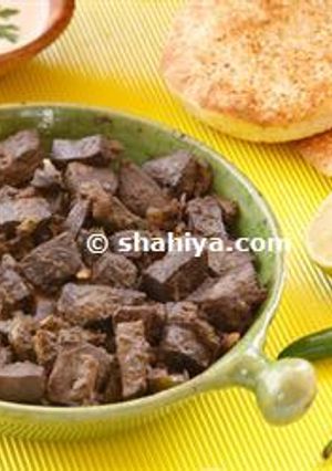 A picture of Kibda Iskandaraniya, Egyptian fried liver.
