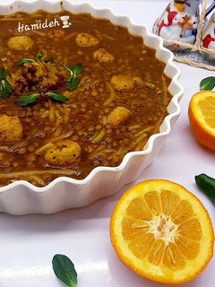 عکسی از دستور سوپ رشته وعدس ترکی با قلقلی بوقلمون😍