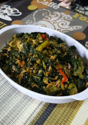 Foto resep Oseng tumis daun pepaya ebi