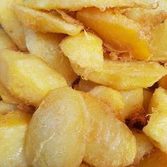 Boiled and fried potatoes A picture of Boiled and fried potatoes.