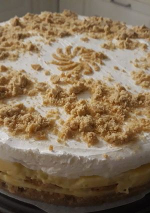 Gesztenyés, pudingos torta sütés nélkül recept fotója