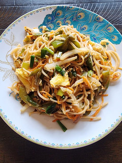 A picture of Stir Fried Mixed Vegetables and Eggs Hakka Noodles.
