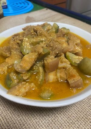 Hình của món Thịt ba chỉ nấu cà ri.
