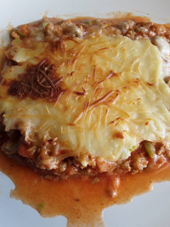 Una foto de Gratinado de carne y calabacín