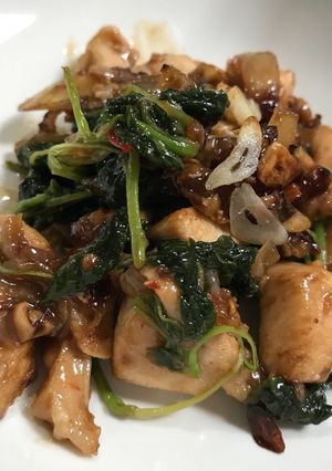Foto resep Ayam Tumis Bayam Saus Tiram