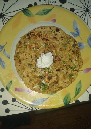 A picture of Cheese onion stuff prantha.