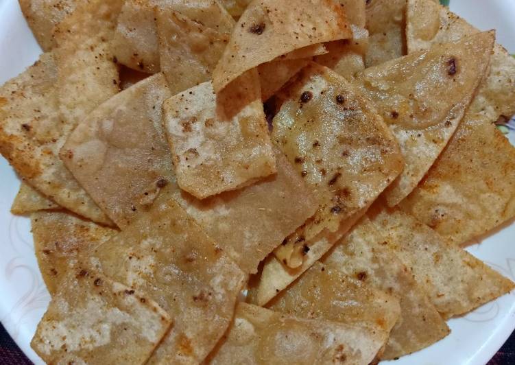 Recipe of Homemade Chapati papad snacks