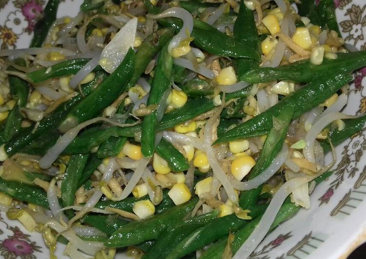Tumis Kacang Panjang Tauge dan Jagung