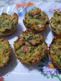 Muffins y pastel de espinacas y pescado