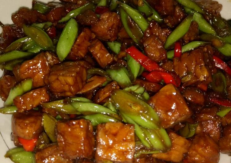 Oseng tempe buncis pedas manis