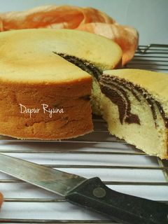 Foto resep Bolu Air Santan Zebra 1 Telur
