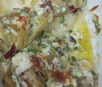 Ultimate, Prepare Baked potato slice with cheesy and creamy sauce Restaurant Style