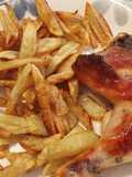 Pollo a la mostaza con papas fritas
