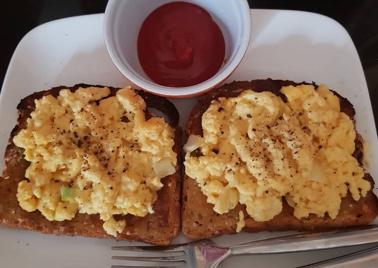 My Cheese Onion Scrambled Egg Breakfast Recipe By Maureen Cookpad