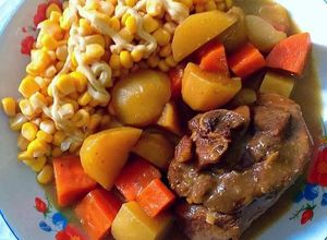 Foto principal de Muslo de pavo en roux de curry japonés con patatas y zanahorias