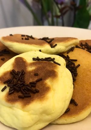 Foto resep Fluffy Shoufle japanese pancake (pancake jepang) no mixer no oven no kukus takaran sendok