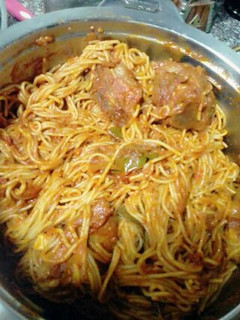 A picture of Chicken spaghettis.