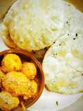Koraisutir kochuri (Green pease kochuri) and Kashmiri aloor dum