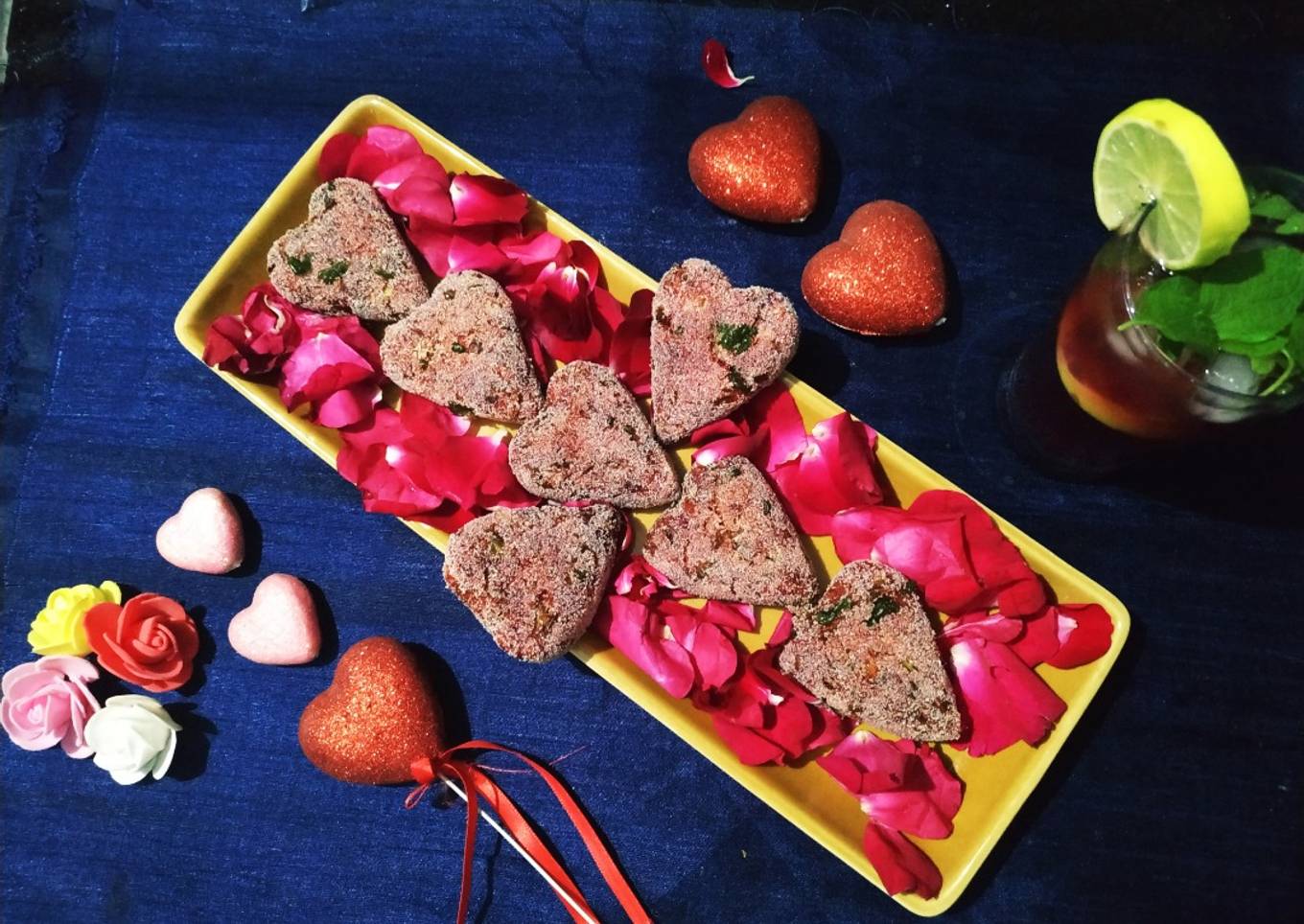 Beetroot heart shape cutlet