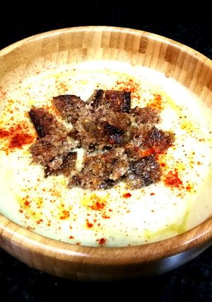 Foto principal de Crema de hinojo con pan alemán 3 cereales - veggie