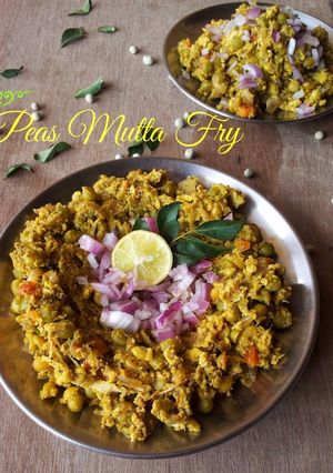 A picture of Peas Mutta Fry ~ A Kozhikode Street Food.
