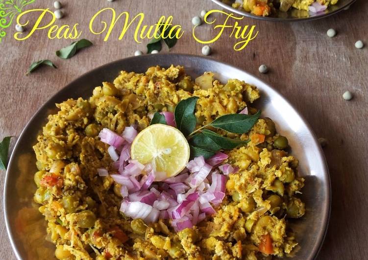 Recipe of Quick Peas Mutta Fry ~ A Kozhikode Street Food