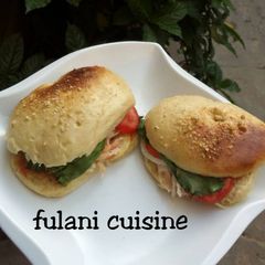 A picture of Home made burger.