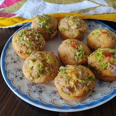 A picture of Whole wheat pizza muffins.