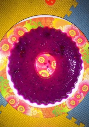 Foto resep Puding susu buah naga