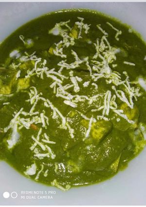 A picture of Shahi palak paneer.